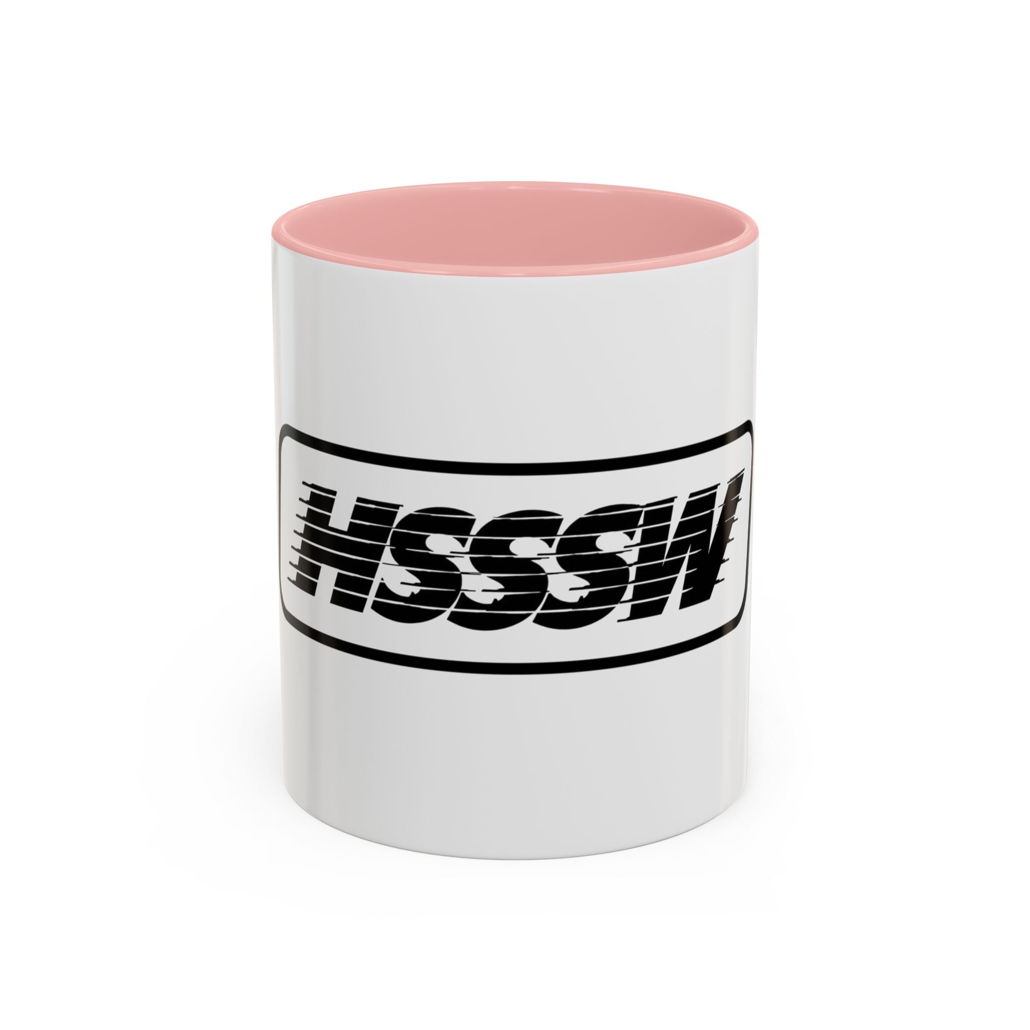 HSSSW Logo Accent Coffee Mug — Retro Striped Black & White 11/15oz