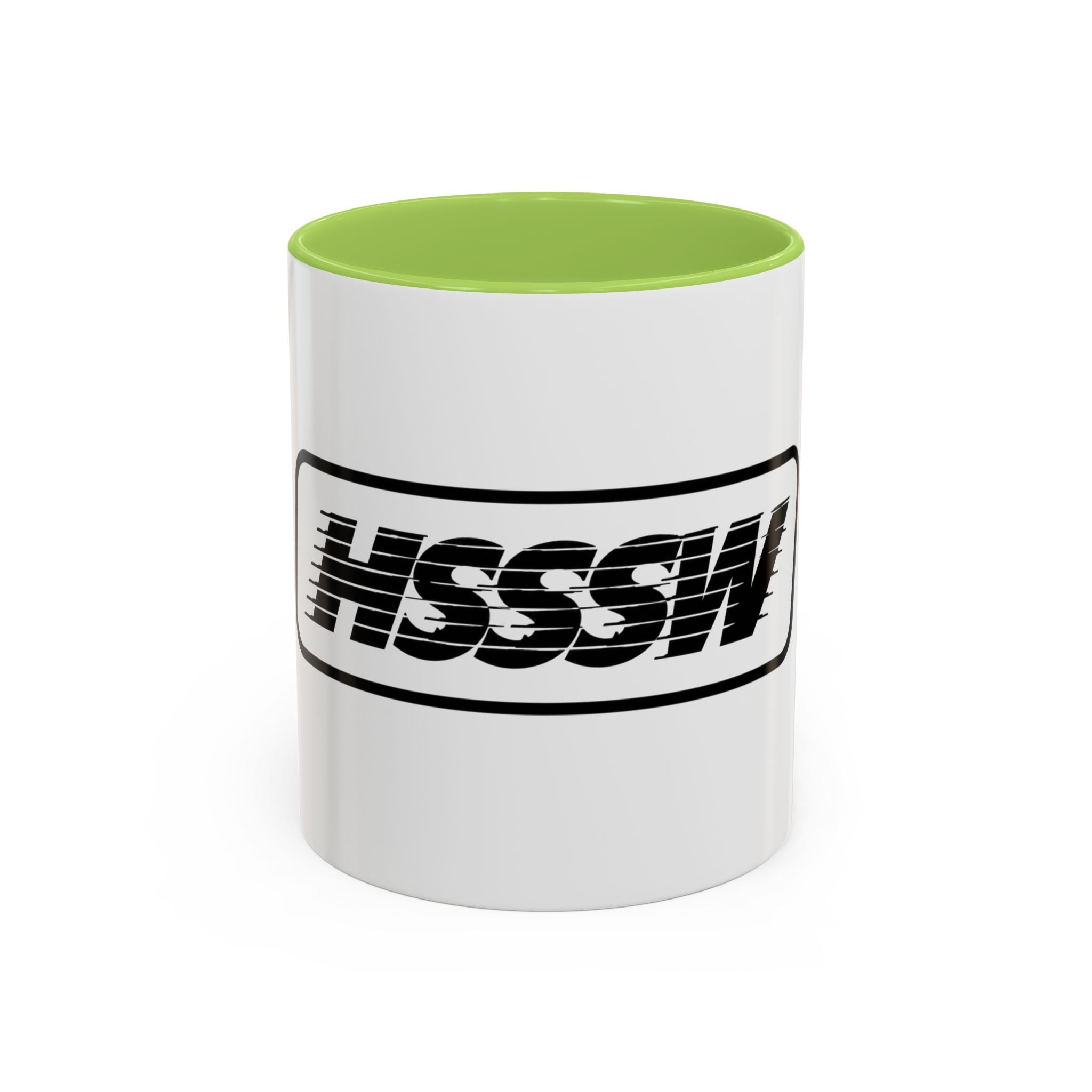 HSSSW Logo Accent Coffee Mug — Retro Striped Black & White 11/15oz