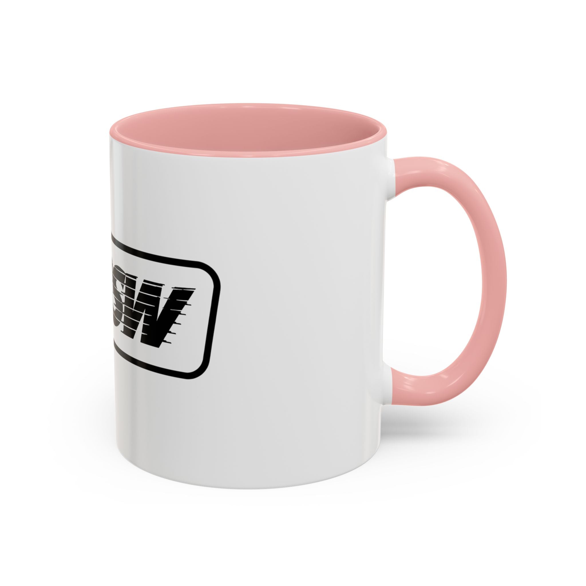 HSSSW Logo Accent Coffee Mug — Retro Striped Black & White 11/15oz